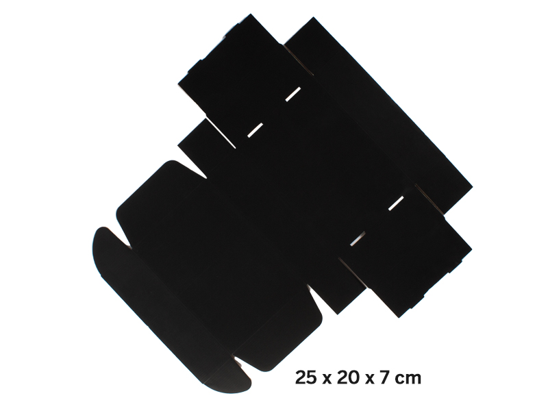 Caja de Cartón Negra Autoarmable 【25 x 20 x 7 cm】
