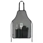 delantal parrillero gris