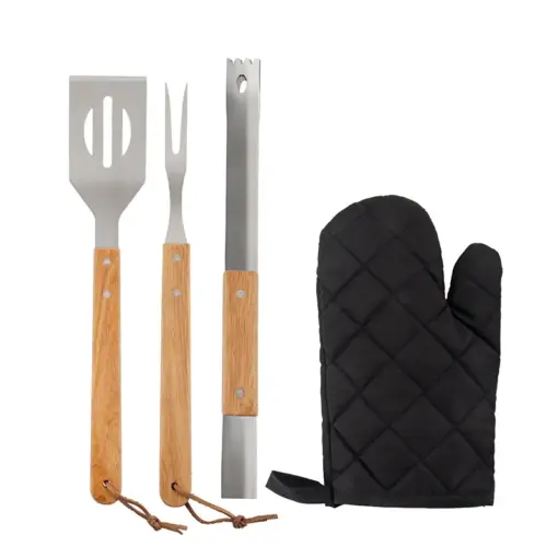 set trio parrillero + guante