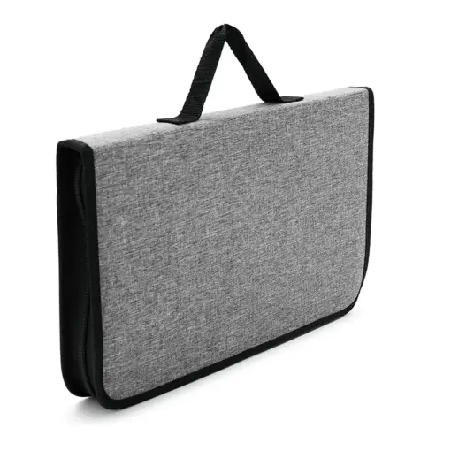 bolso de cables gris en perfil