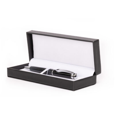 Bolígrafo ejecutivo "DARK" en estuche rígido negro.